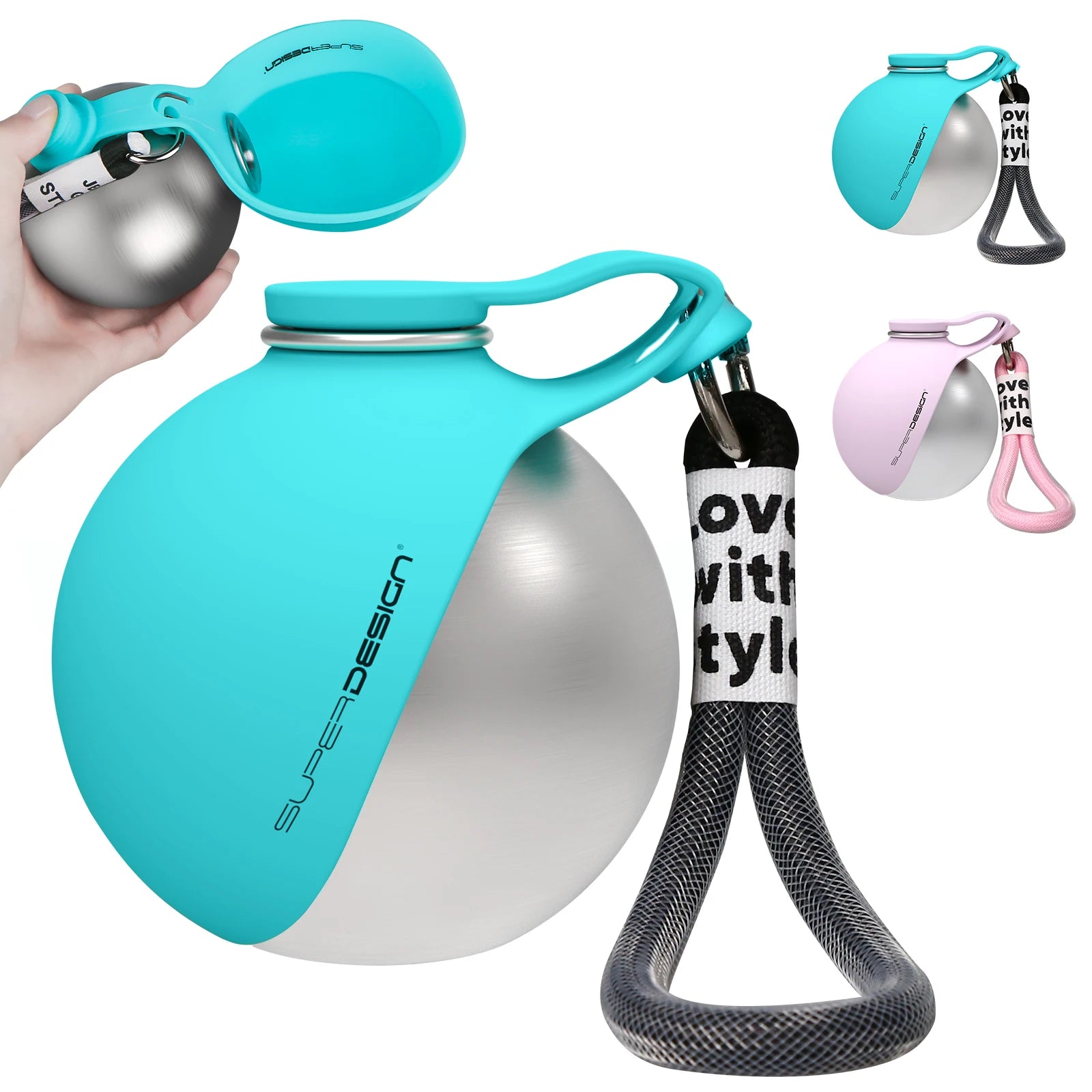 Snoutbound 2-in-1 Dog Water Bottle – Leak-Proof Stainless Steel Bottle + Bowl