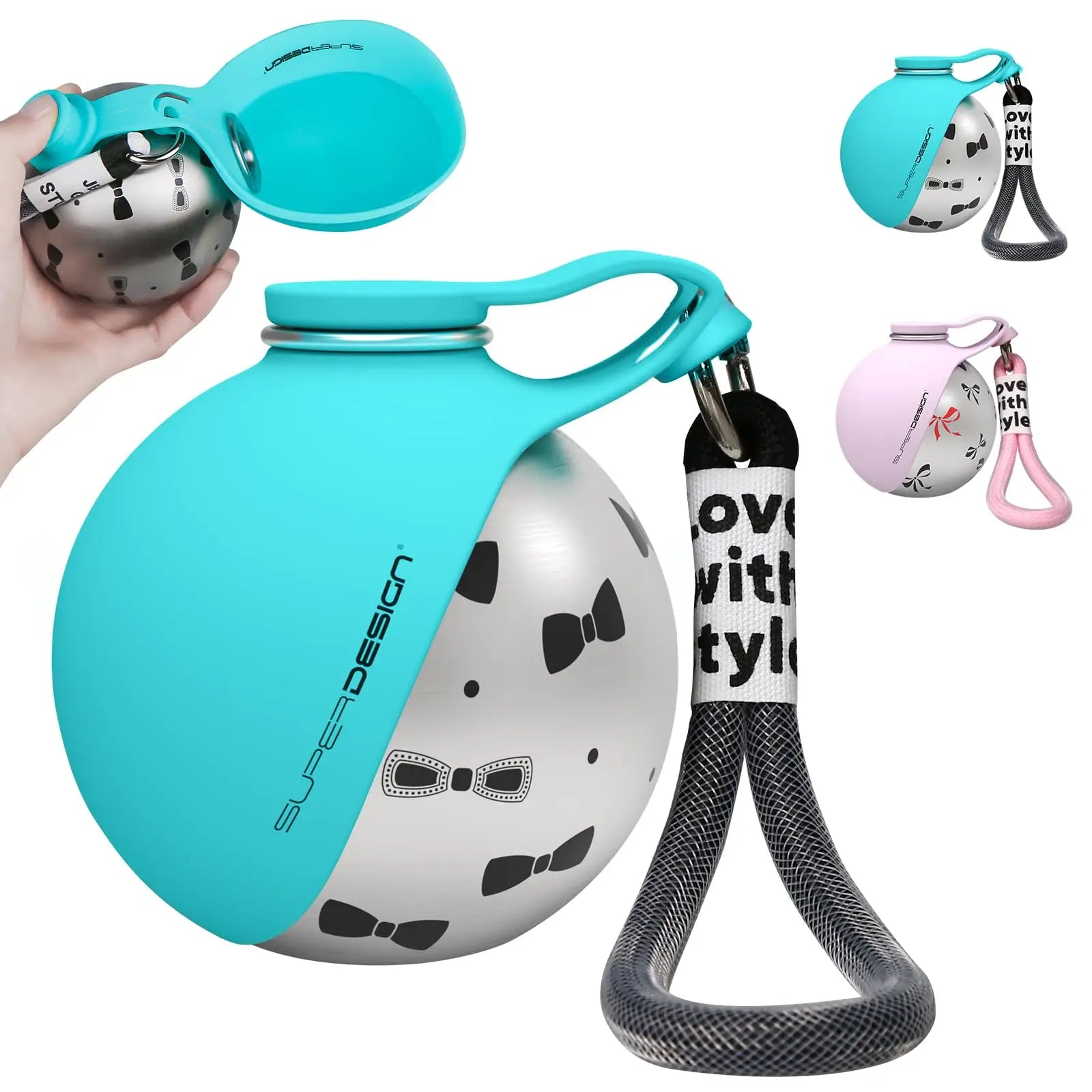 Snoutbound 2-in-1 Dog Water Bottle – Leak-Proof Stainless Steel Bottle + Bowl